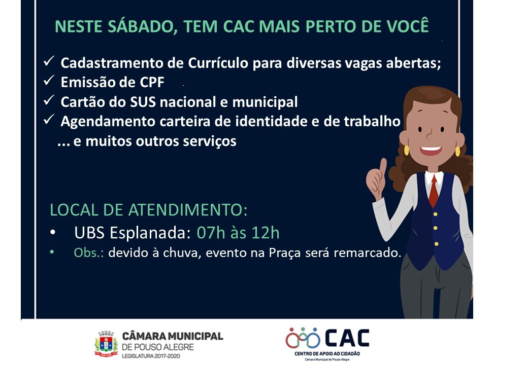 Imagem 1 da notícia: Neste sábado, serviços do CAC serão oferecidos no Esplanda